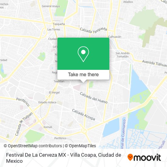 Mapa de Festival De La Cerveza MX - Villa Coapa