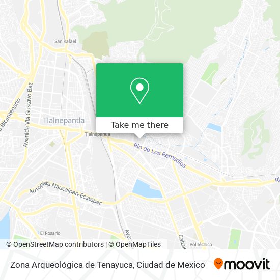 Mapa de Zona Arqueológica de Tenayuca