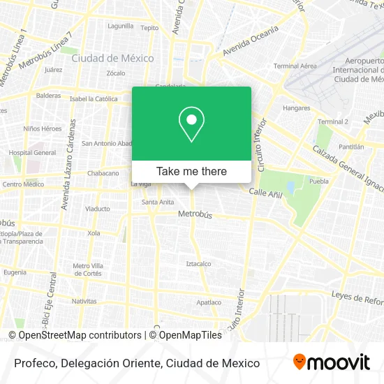 Mapa de Profeco, Delegación Oriente