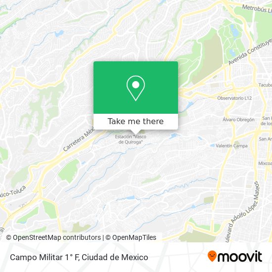 How to get to Campo Militar 1° F in Naucalpan De Juárez by Bus or Metro?