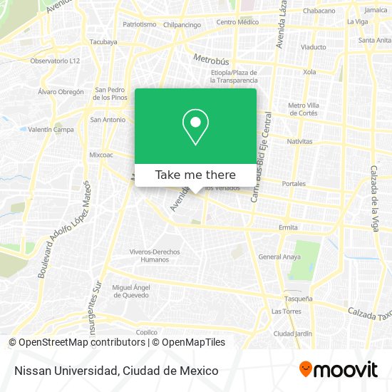 Mapa de Nissan  Universidad