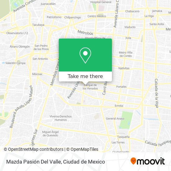 Mazda Pasión Del Valle map