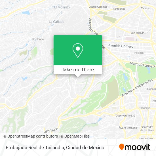 Mapa de Embajada Real de Tailandia