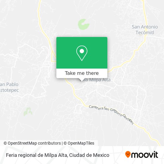 Feria regional de Milpa Alta map