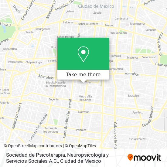 Sociedad de Psicoterapia, Neuropsicología y Servicios  Sociales A.C. map