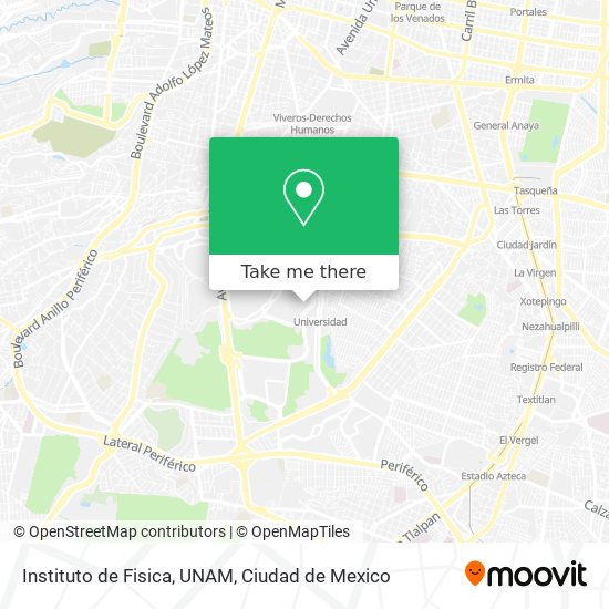 Mapa de Instituto de Fisica, UNAM