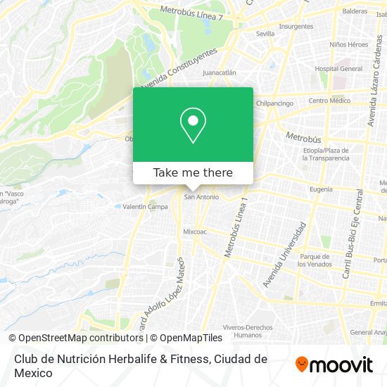 Mapa de Club de Nutrición Herbalife & Fitness