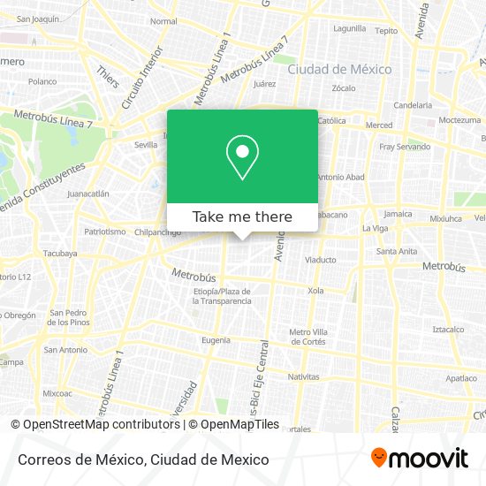 Mapa de Correos de México