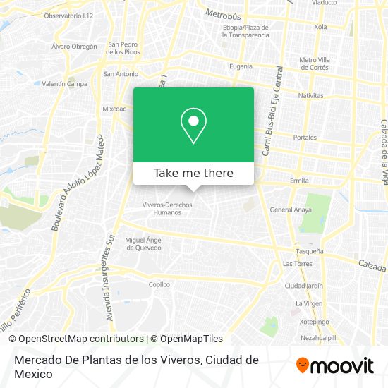 Mercado De Plantas de los Viveros map