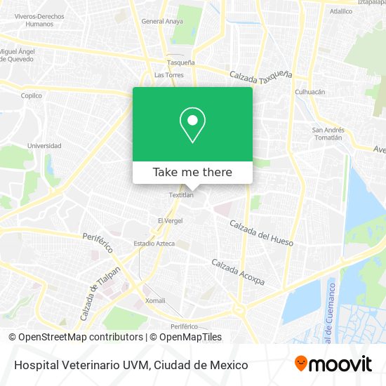 Mapa de Hospital Veterinario UVM