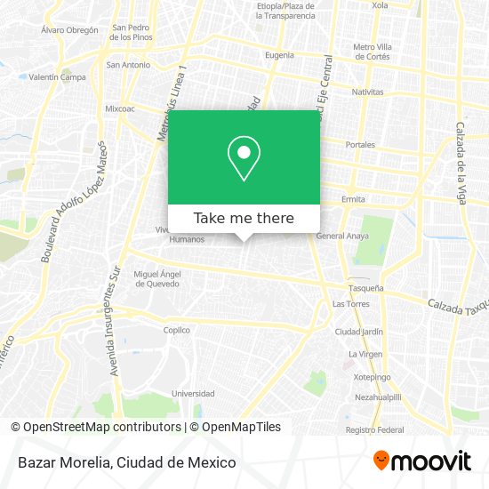 How to get to Bazar Morelia in Alvaro Obreg n by Bus or Metro