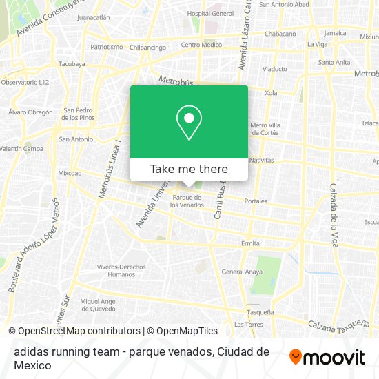 Mapa de adidas running team - parque venados