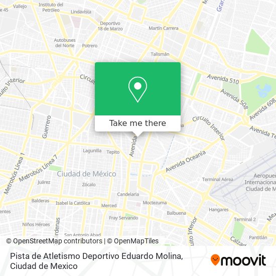 Pista de Atletismo Deportivo Eduardo Molina map