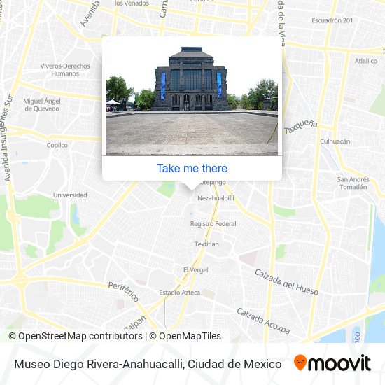 Mapa de Museo Diego Rivera-Anahuacalli