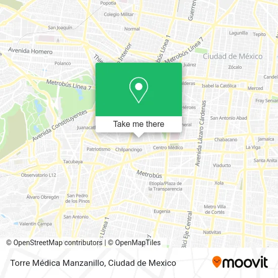 Mapa de Torre Médica Manzanillo
