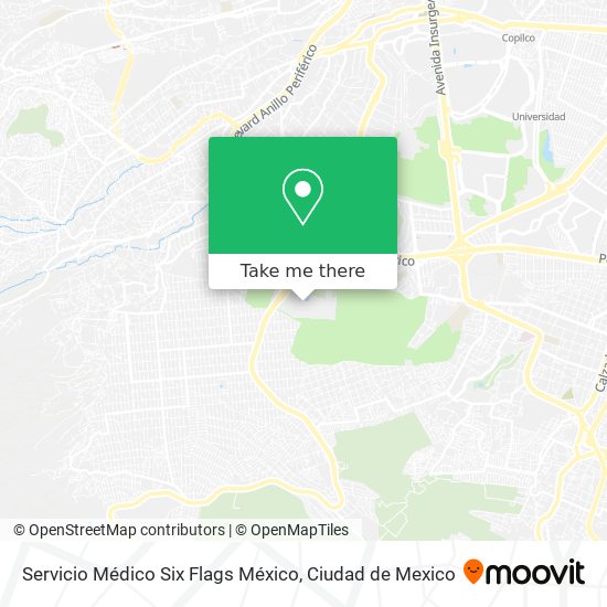 Mapa de Servicio Médico Six Flags México