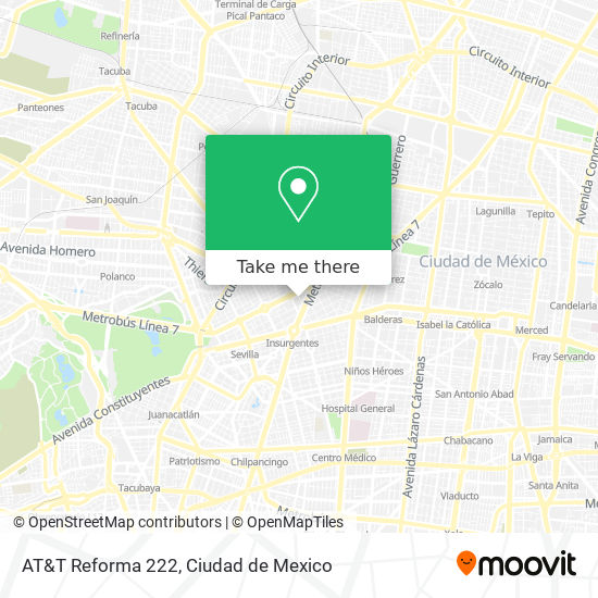 Mapa de AT&T Reforma 222