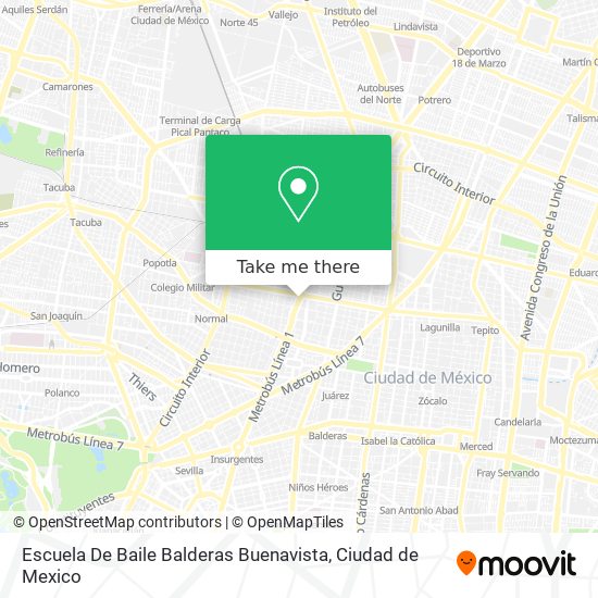 Mapa de Escuela De Baile Balderas Buenavista
