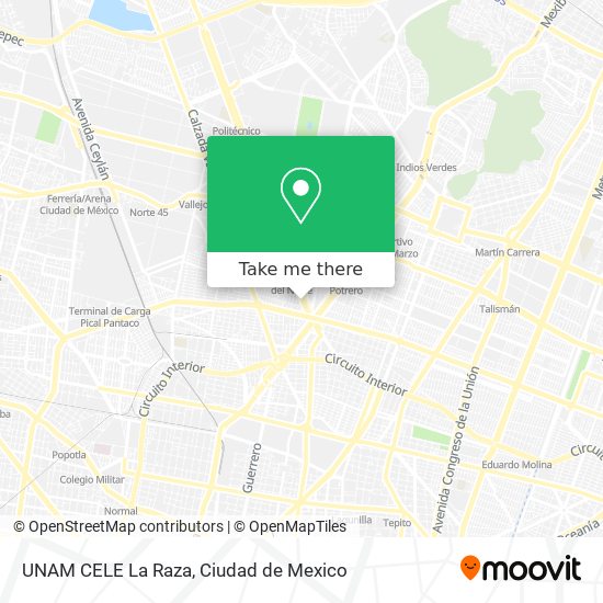 UNAM CELE La Raza map