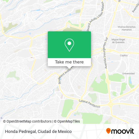 Honda Pedregal map