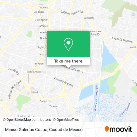 Mapa de Miniso Galerías Coapa