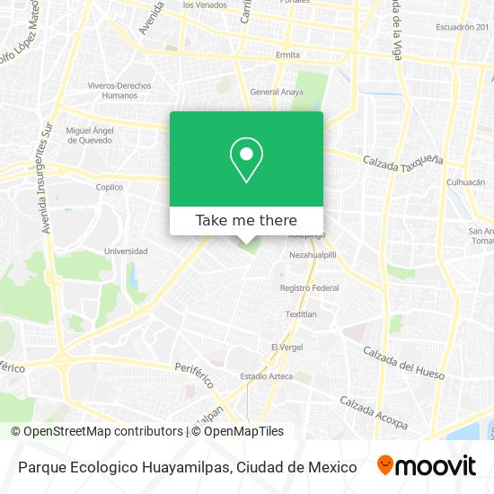 Parque Ecologico Huayamilpas map