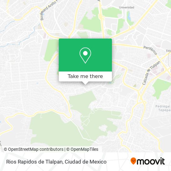 Rios Rapidos de Tlalpan map