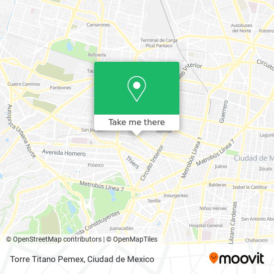 Torre Titano Pemex map