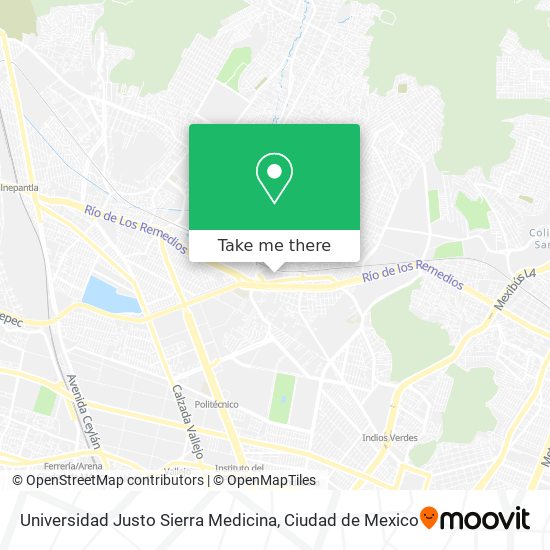 Universidad Justo Sierra Medicina map