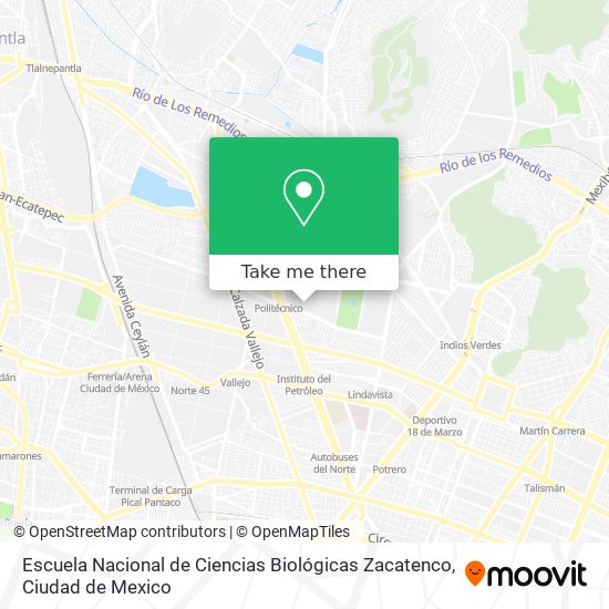 Escuela Nacional de Ciencias Biológicas Zacatenco map