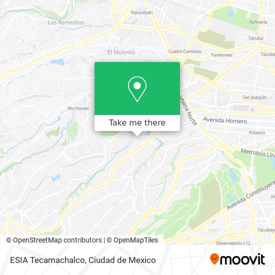 Mapa de ESIA Tecamachalco
