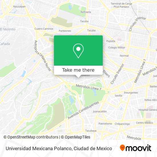 Universidad Mexicana Polanco map