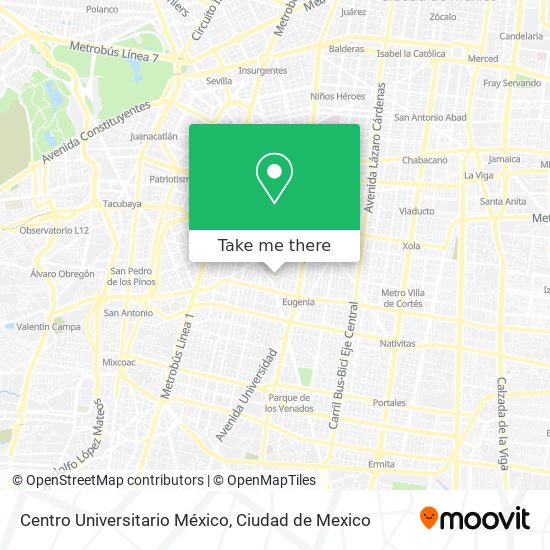 Centro Universitario México map