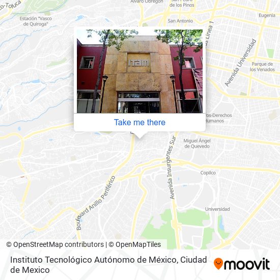 Instituto Tecnológico Autónomo de México map