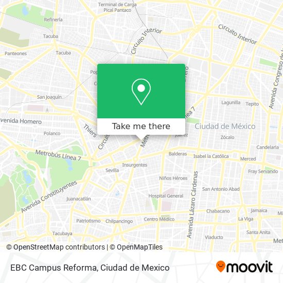 Mapa de EBC Campus Reforma