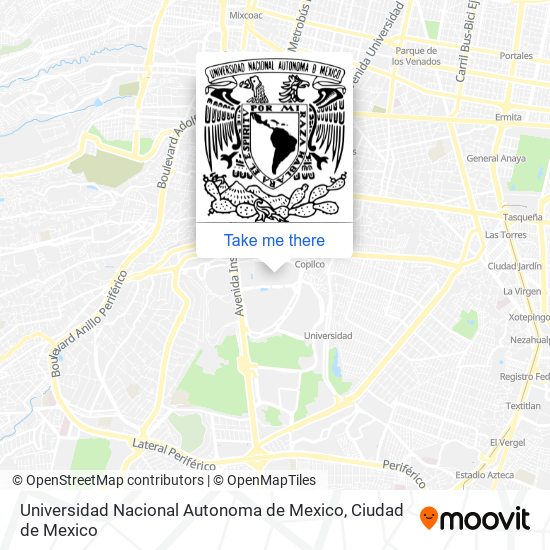 Universidad Nacional Autonoma de Mexico map