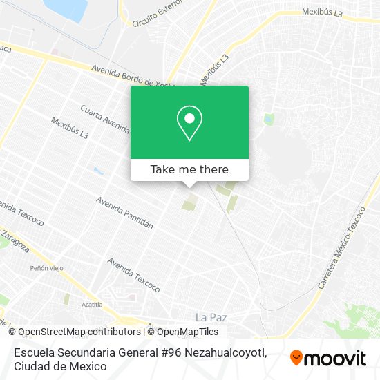 Mapa de Escuela Secundaria General #96  Nezahualcoyotl