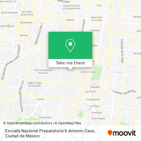 Escuela Nacional Preparatoria 6 Antonio Caso map