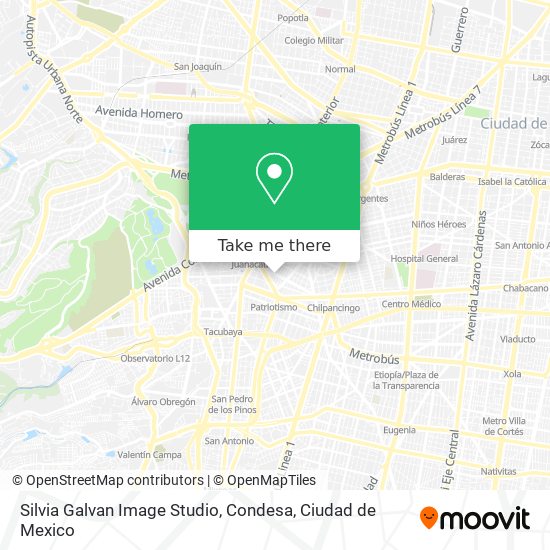 Mapa de Silvia Galvan Image Studio, Condesa