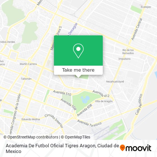 Academia De Futbol Oficial Tigres Aragon map