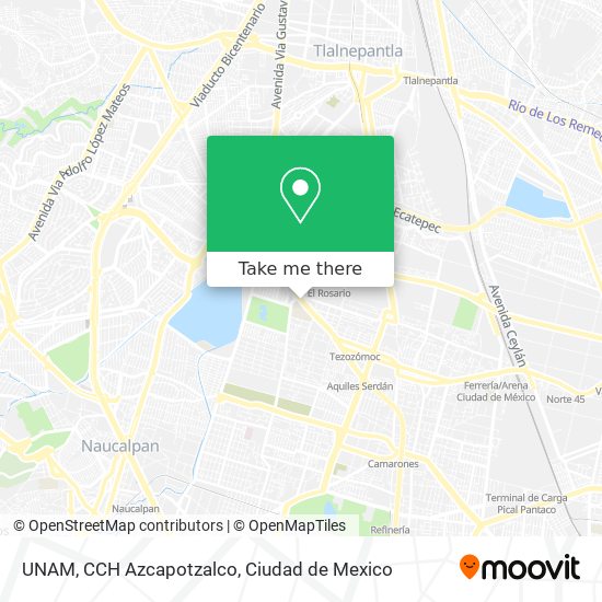 UNAM, CCH Azcapotzalco map