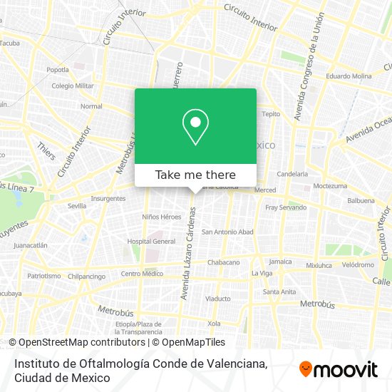 Mapa de Instituto de Oftalmología  Conde de Valenciana