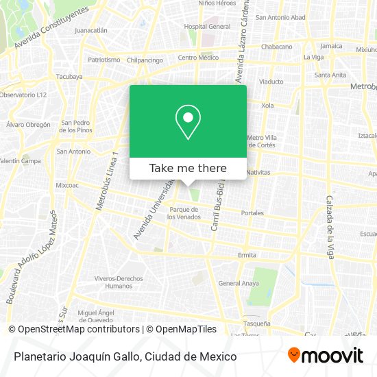 Planetario Joaquín Gallo map