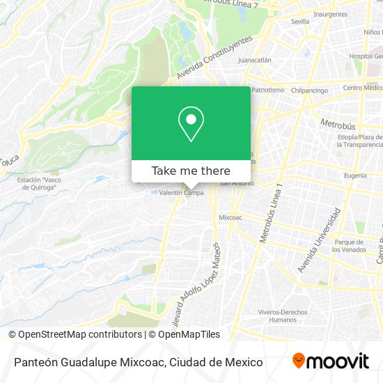 Mapa de Panteón Guadalupe Mixcoac