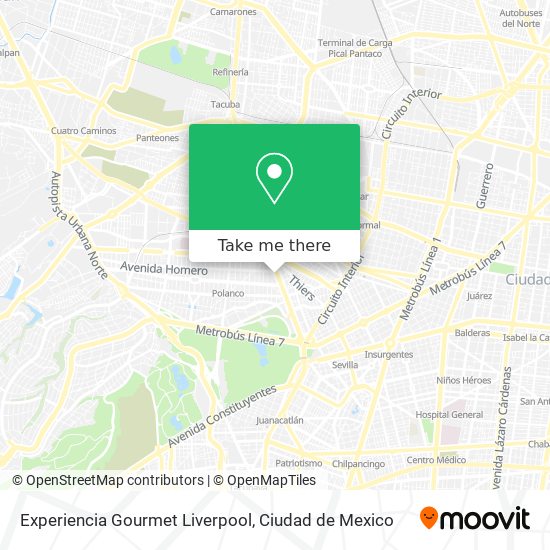 Experiencia Gourmet Liverpool map