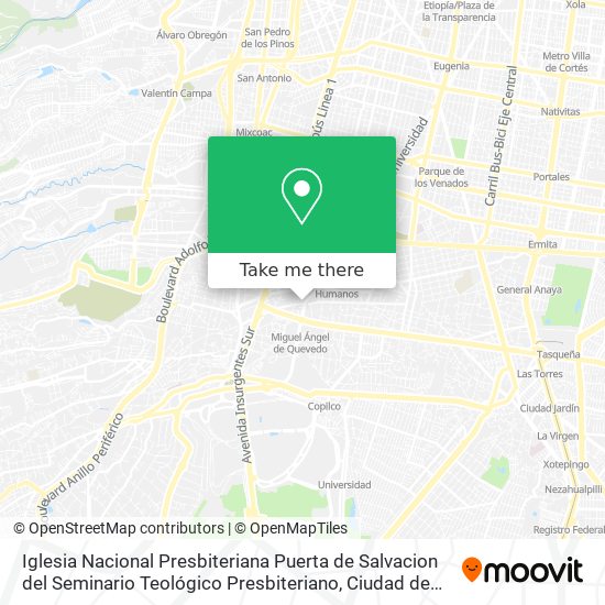 Mapa de Iglesia Nacional Presbiteriana  Puerta de Salvacion  del Seminario Teológico Presbiteriano