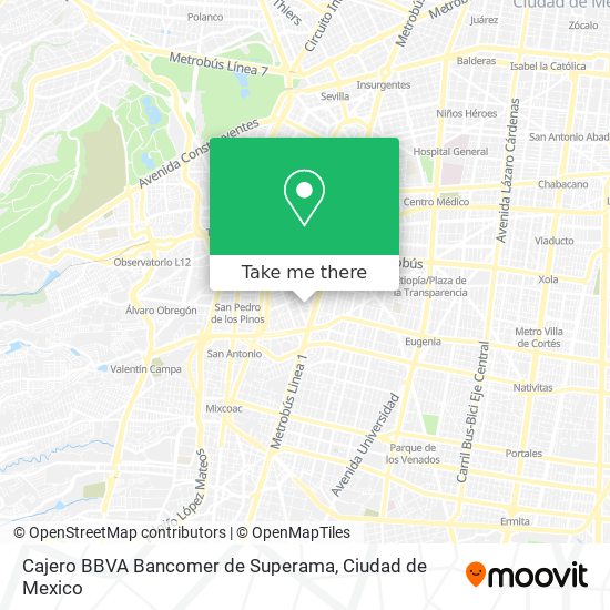 Cajero BBVA Bancomer de Superama map