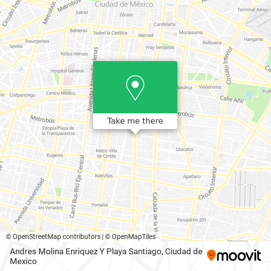 Andres Molina Enriquez Y Playa Santiago map