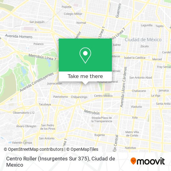 Mapa de Centro Roller (Insurgentes Sur 375)