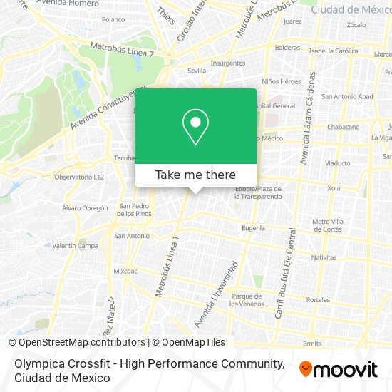 Mapa de Olympica Crossfit - High Performance Community